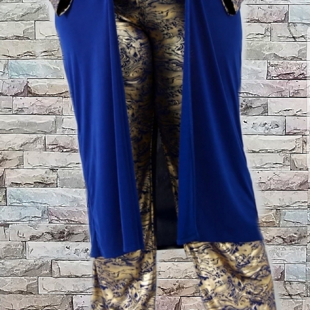 Plus Size Royal Blue/ Gold 3 Piece Set - Picture 3 of 8